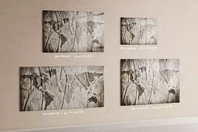 Lavagna magnetica con motivo a mappa del mondo