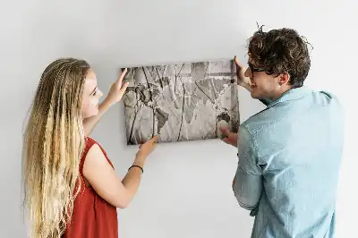 Lavagna magnetica con motivo a mappa del mondo