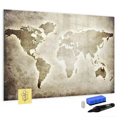 Lavagna magnetica per disegnare a forma di mappa del mondo