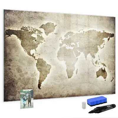 Lavagna magnetica per disegnare a forma di mappa del mondo