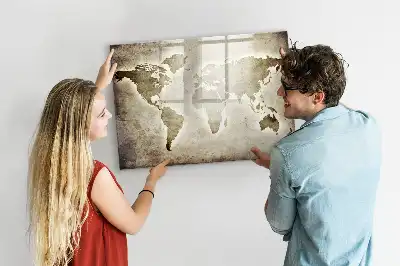 Lavagna magnetica per disegnare a forma di mappa del mondo