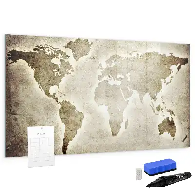 Lavagna magnetica per disegnare a forma di mappa del mondo