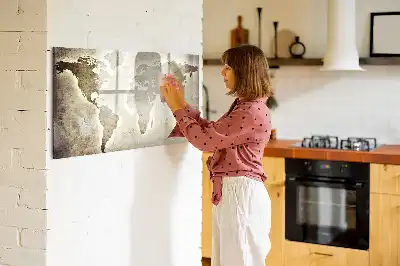 Lavagna magnetica per disegnare a forma di mappa del mondo