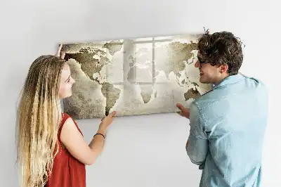 Lavagna magnetica per disegnare a forma di mappa del mondo