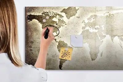 Lavagna magnetica per disegnare a forma di mappa del mondo