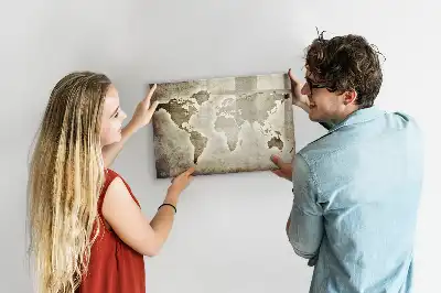 Lavagna magnetica per disegnare a forma di mappa del mondo