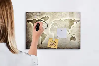 Lavagna magnetica per disegnare a forma di mappa del mondo
