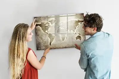 Lavagna magnetica per disegnare a forma di mappa del mondo