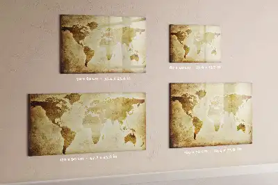Lavagna magnetica con stampa di una vecchia mappa del mondo