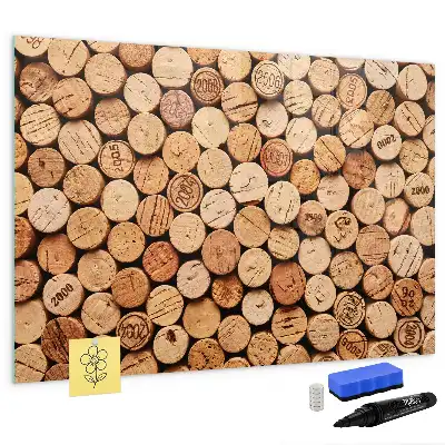 Lavagna magnetica per scrivere con tappi di vino in legno