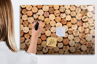Lavagna magnetica per scrivere con tappi di vino in legno