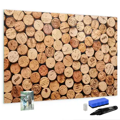 Lavagna magnetica per scrivere con tappi di vino in legno