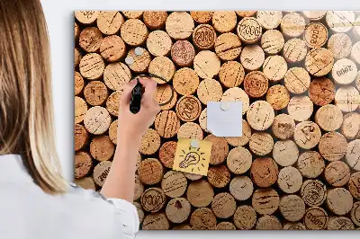 Lavagna magnetica per scrivere con tappi di vino in legno