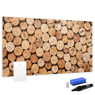 Lavagna magnetica per scrivere con tappi di vino in legno