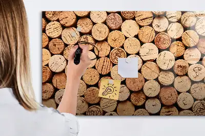 Lavagna magnetica per scrivere con tappi di vino in legno