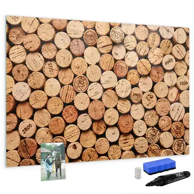 Lavagna magnetica per scrivere con tappi di vino in legno