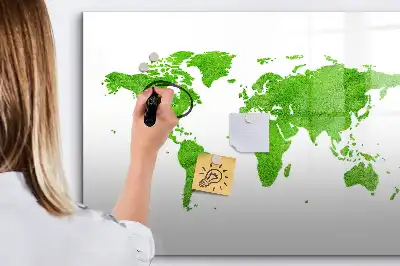 Lavagna magnetica per disegnare con stampa mappa su sfondo verde