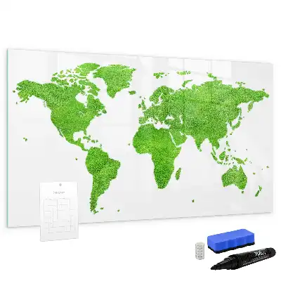 Lavagna magnetica per disegnare con stampa mappa su sfondo verde