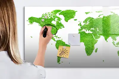 Lavagna magnetica per disegnare con stampa mappa su sfondo verde