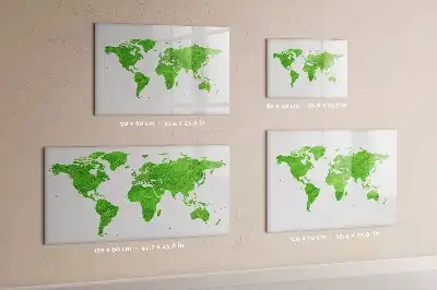 Lavagna magnetica per disegnare con stampa mappa su sfondo verde