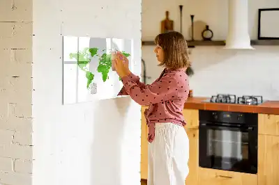 Lavagna magnetica per disegnare con stampa mappa su sfondo verde
