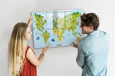 Lavagna magnetica per disegnare mappa del mondo culturale
