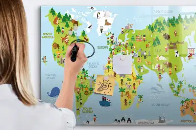 Lavagna magnetica per disegnare mappa del mondo culturale
