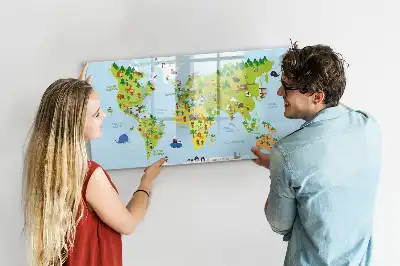 Lavagna magnetica per disegnare mappa del mondo culturale
