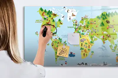 Lavagna magnetica per disegnare mappa del mondo culturale