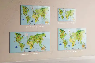 Lavagna magnetica per disegnare mappa del mondo culturale