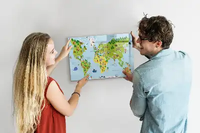 Lavagna magnetica per disegnare mappa del mondo culturale