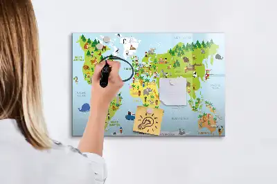 Lavagna magnetica per disegnare mappa del mondo culturale