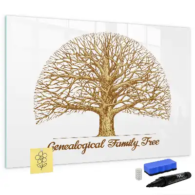 Lavagna magnetica per scrivere motivo albero genealogico vintage