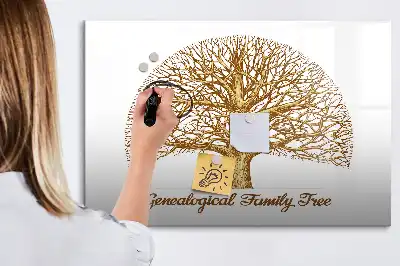 Lavagna magnetica per scrivere motivo albero genealogico vintage