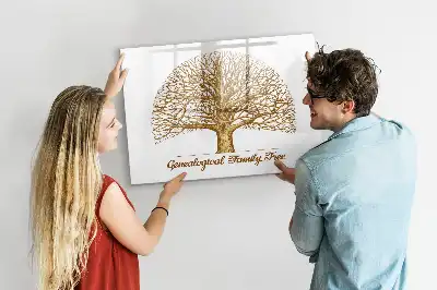 Lavagna magnetica per scrivere motivo albero genealogico vintage