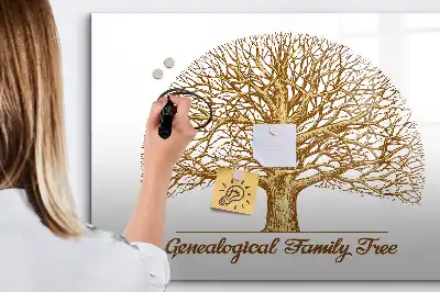 Lavagna magnetica per scrivere motivo albero genealogico vintage