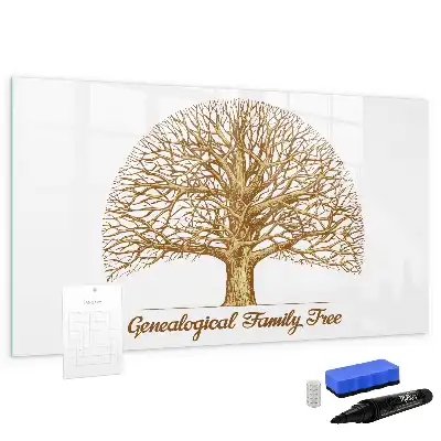 Lavagna magnetica per scrivere motivo albero genealogico vintage