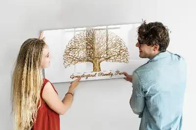 Lavagna magnetica per scrivere motivo albero genealogico vintage