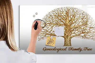 Lavagna magnetica per scrivere motivo albero genealogico vintage