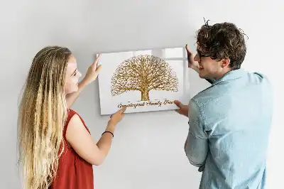 Lavagna magnetica per scrivere motivo albero genealogico vintage