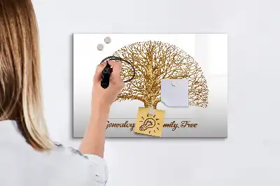 Lavagna magnetica per scrivere motivo albero genealogico vintage