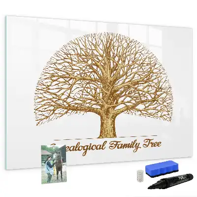 Lavagna magnetica per scrivere motivo albero genealogico vintage
