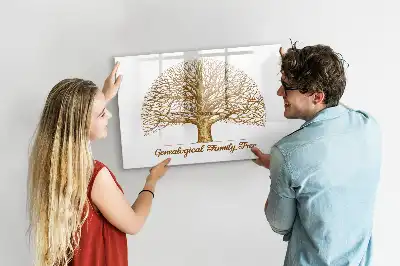 Lavagna magnetica per scrivere motivo albero genealogico vintage