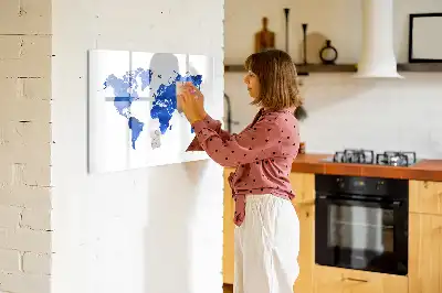 Mappa del mondo cosmica lavagna magnetica per scrivere