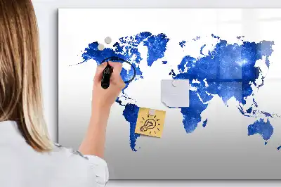 Mappa del mondo cosmica lavagna magnetica per scrivere