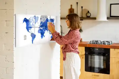 Mappa del mondo cosmica lavagna magnetica per scrivere