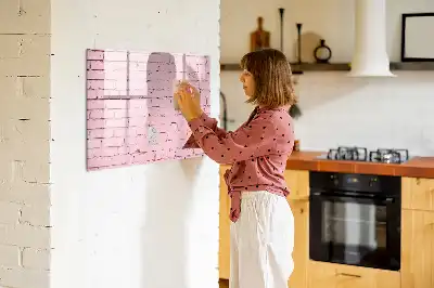 Lavagna magnetica per scrivere motivo muro di mattoni