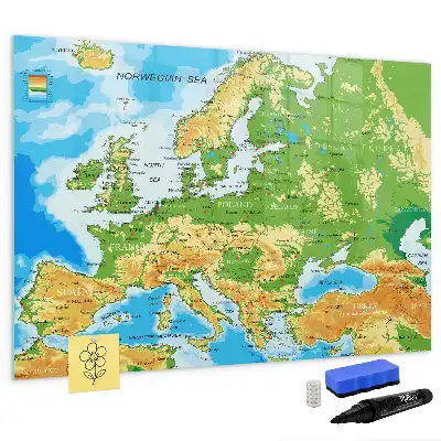 Mappa geografica del mondo lavagna magnetica per disegnare