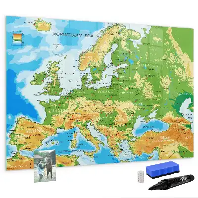 Mappa geografica del mondo lavagna magnetica per disegnare