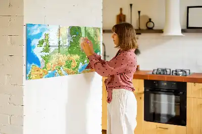 Mappa geografica del mondo lavagna magnetica per disegnare